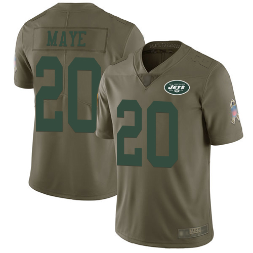New York Jets Limited Olive Men Marcus Maye Jersey NFL Football #20 2017 Salute to Service->nfl t-shirts->Sports Accessory